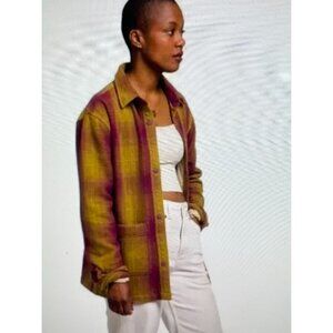 The North Face Womens Plaid Jacket XS Purple & Green Wool Blend